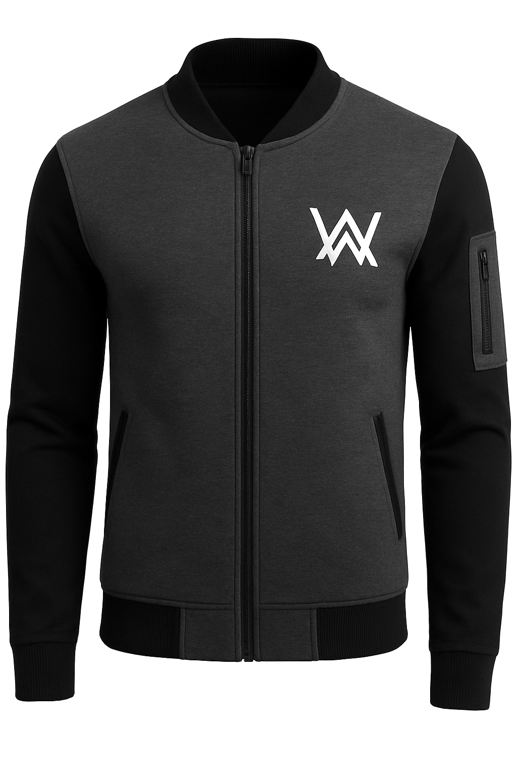 NEW Winter Collection Charcoal Grey WA Printed Zipper Jacket for Men & Boys