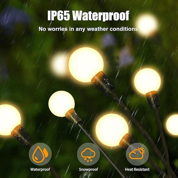 Garden Lights – New Upgraded Solar Powered Firefly Lights- Multi Light